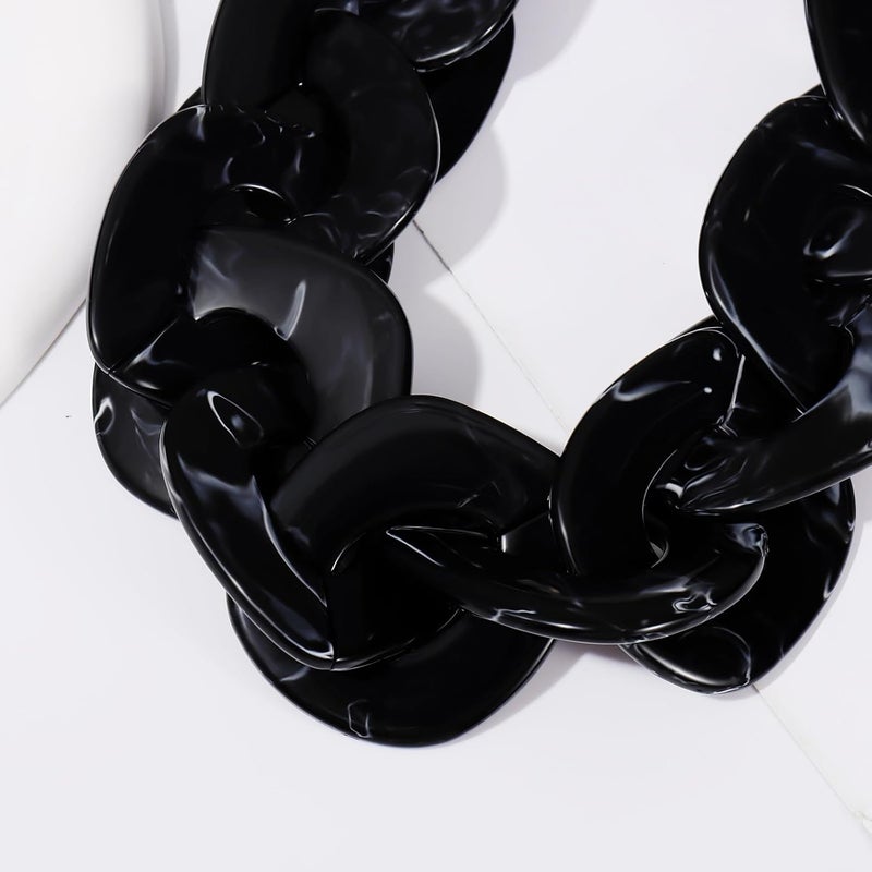 Bocar Statement Chunky Acrylic Cuban Choker Necklace Fashion Bib Collar Chain Necklace for Women(NK-10666) - Image 5